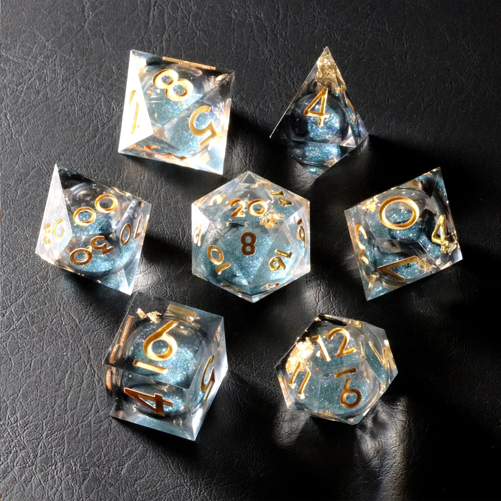 Black Mist Sand Resin Dice Set