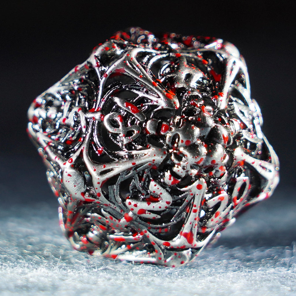 Bloodthirsty Bat Hollowed Metal Dice Set