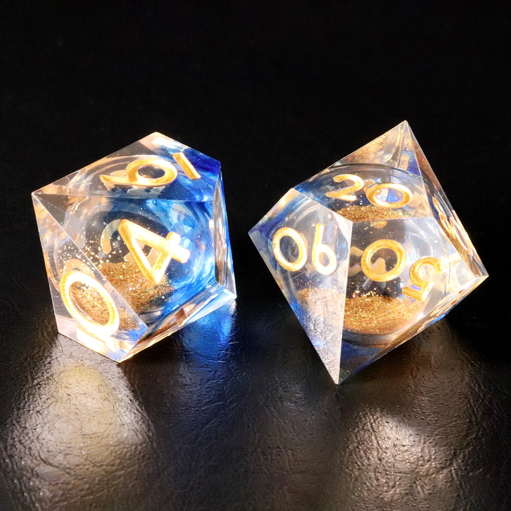 Blue Mist Sand Resin Dice Set