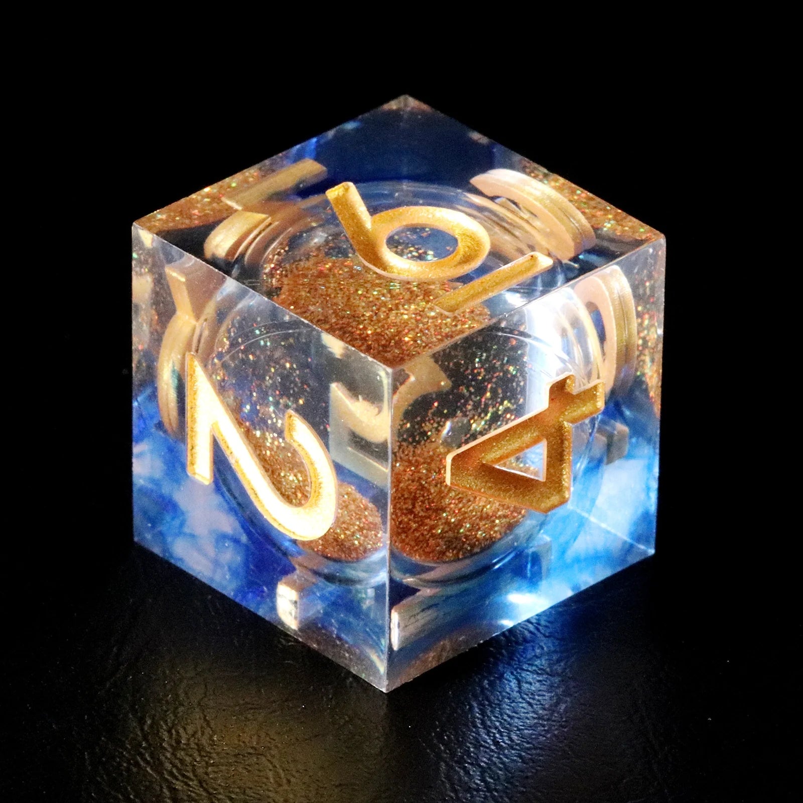 Blue Mist Sand Resin Dice Set