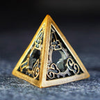 Chronomancer Gold Hollowed Metal Dice Set