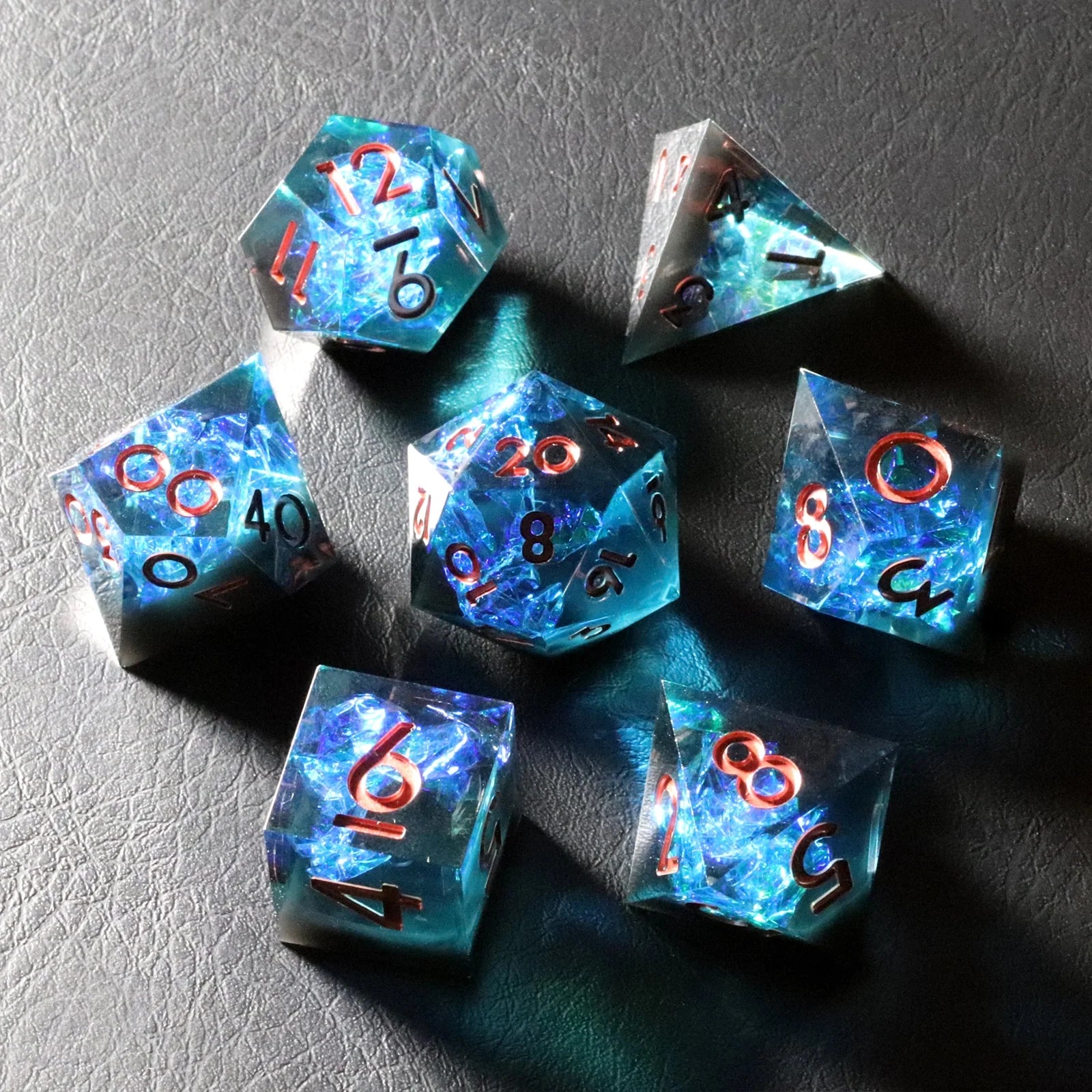 Core of Ice Holographic Resin Dice Set