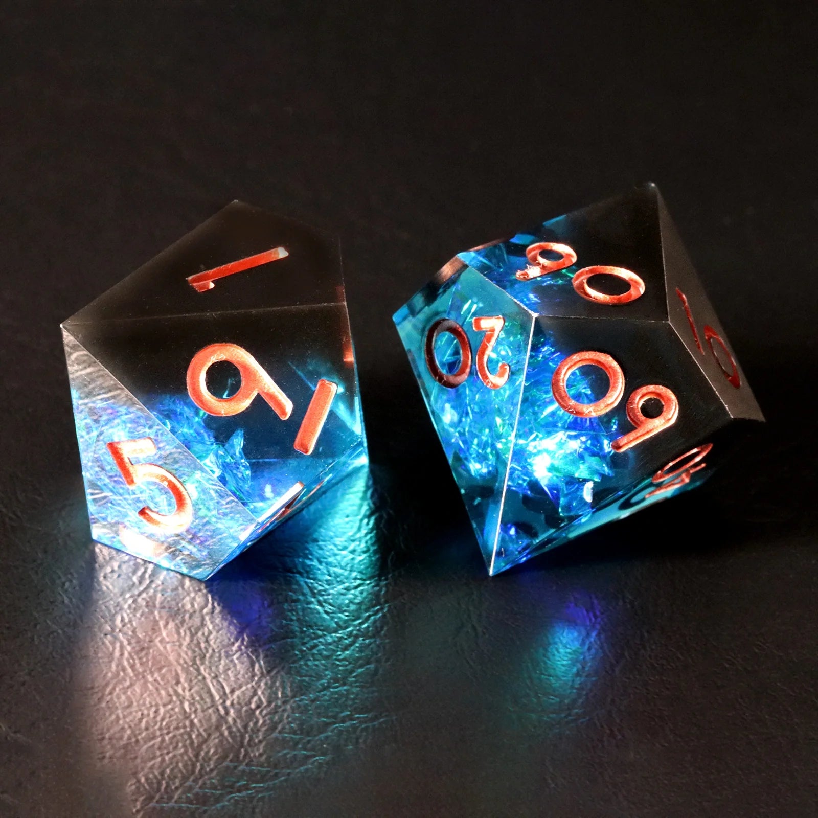 Core of Ice Holographic Resin Dice Set