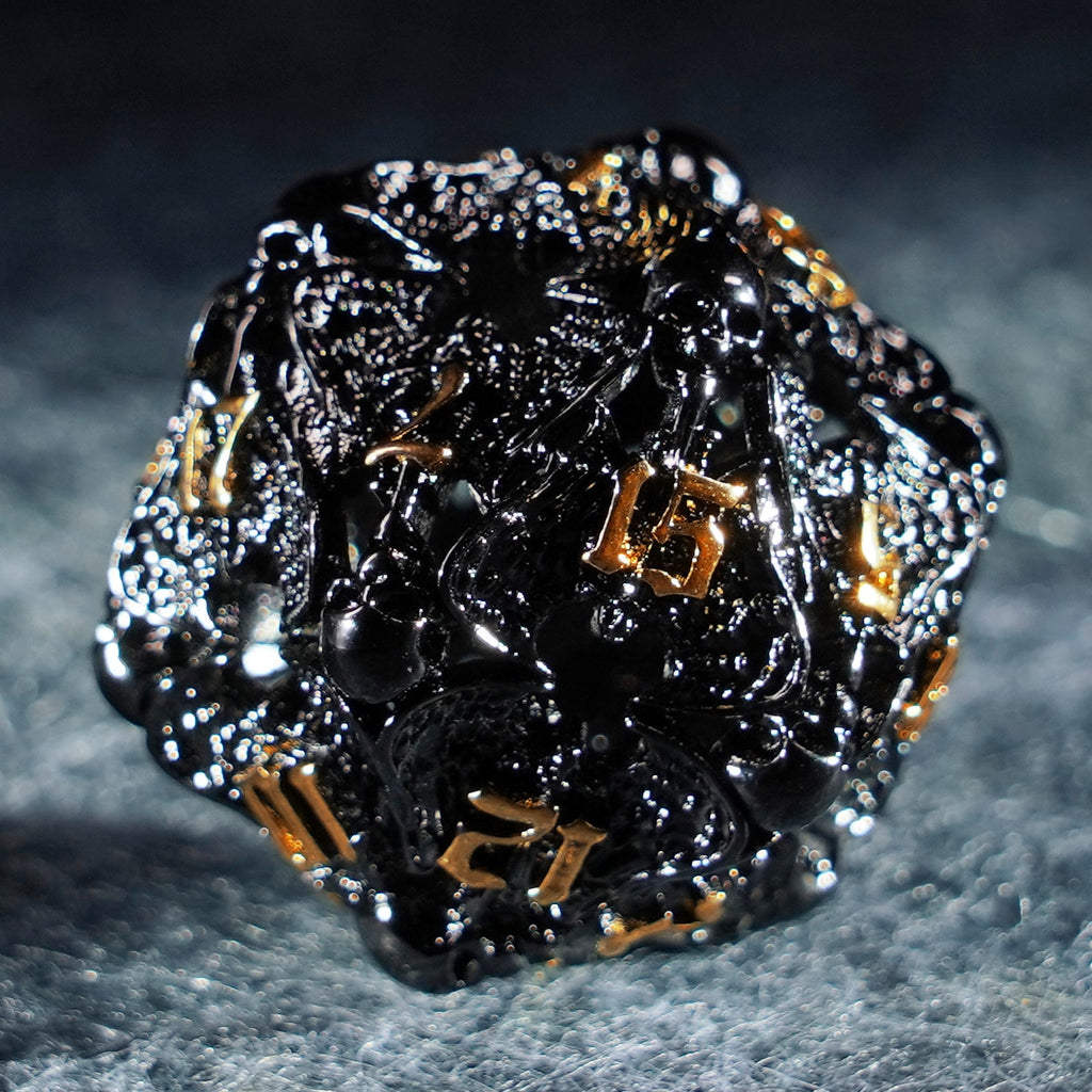 Deathwing Hollowed Black Metal Dice