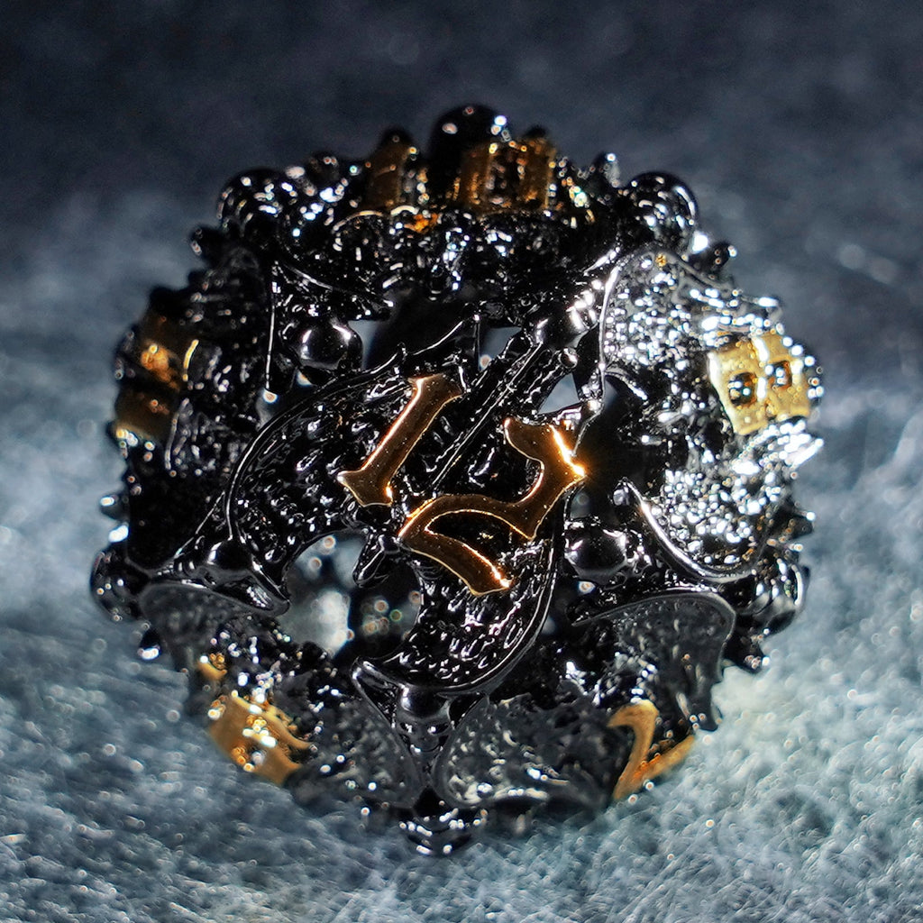 Deathwing Hollowed Black Metal Dice