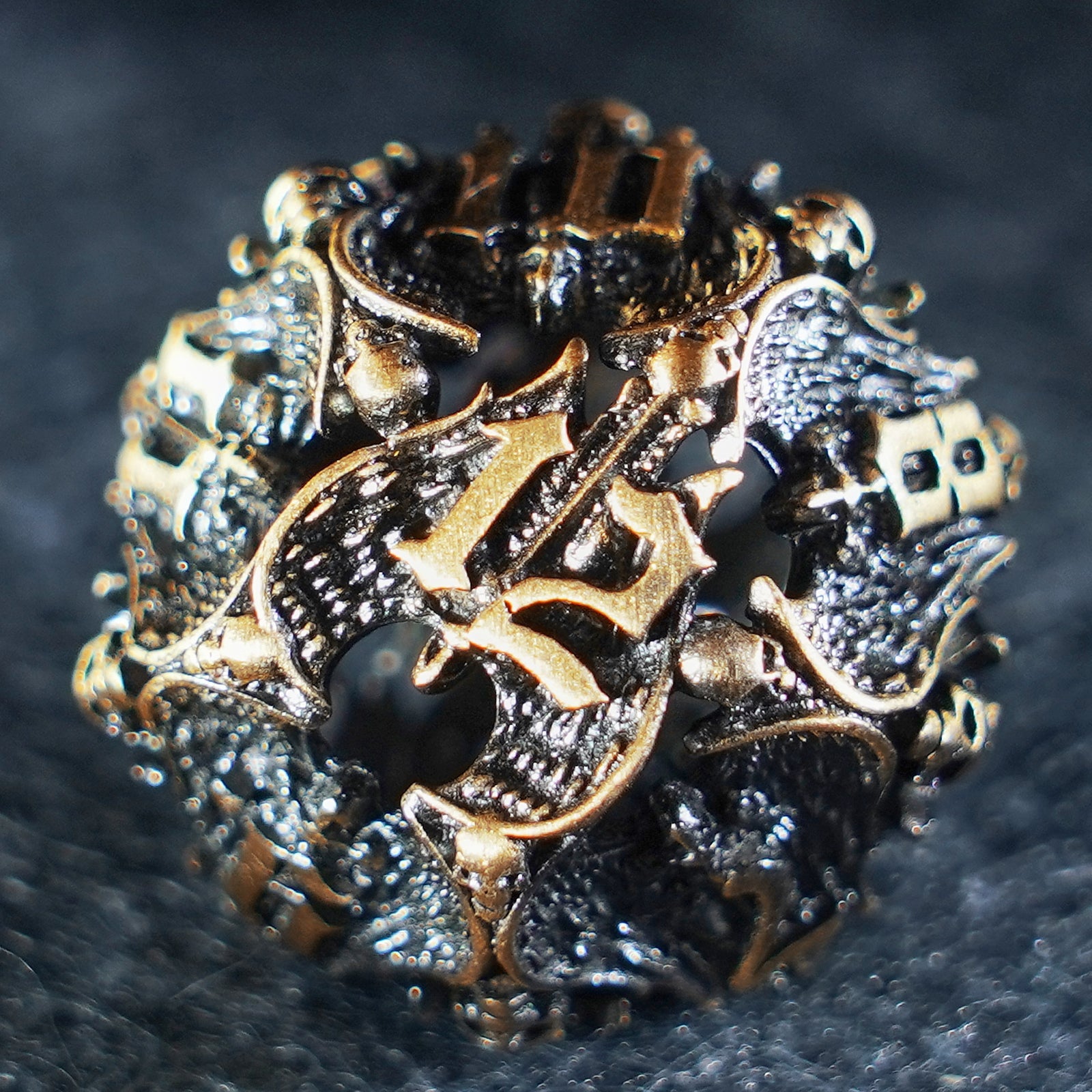 Deathwing Hollowed Metal Dice