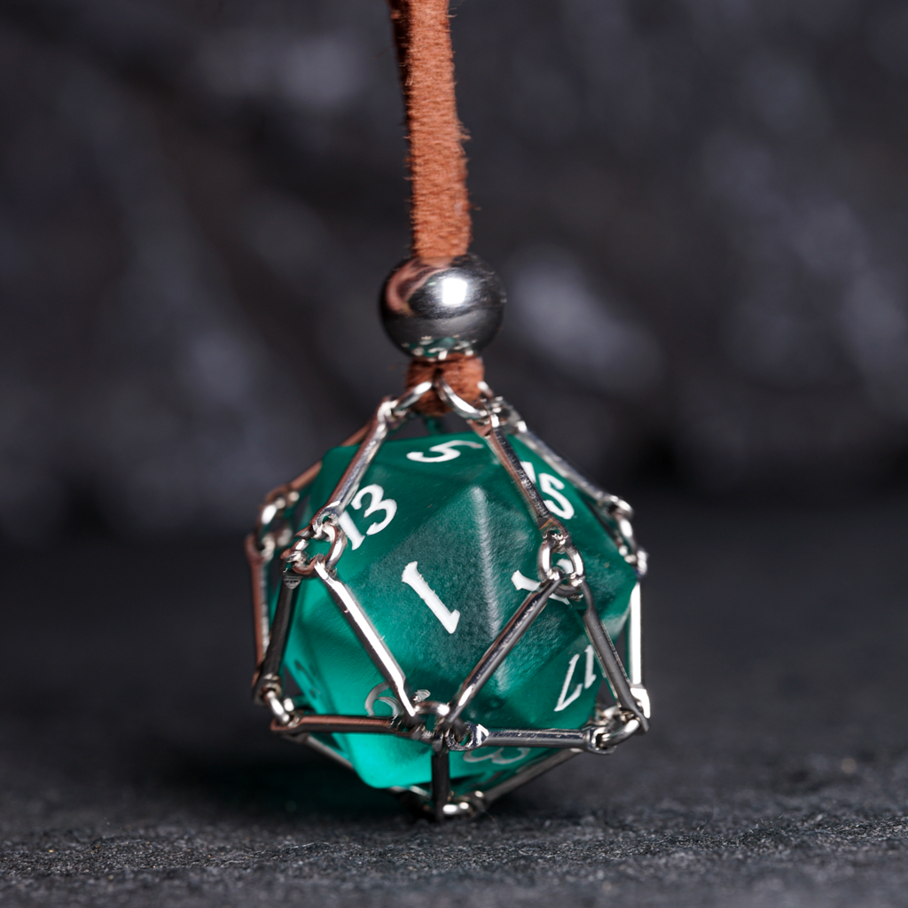 D20 Dice Pendant Necklace