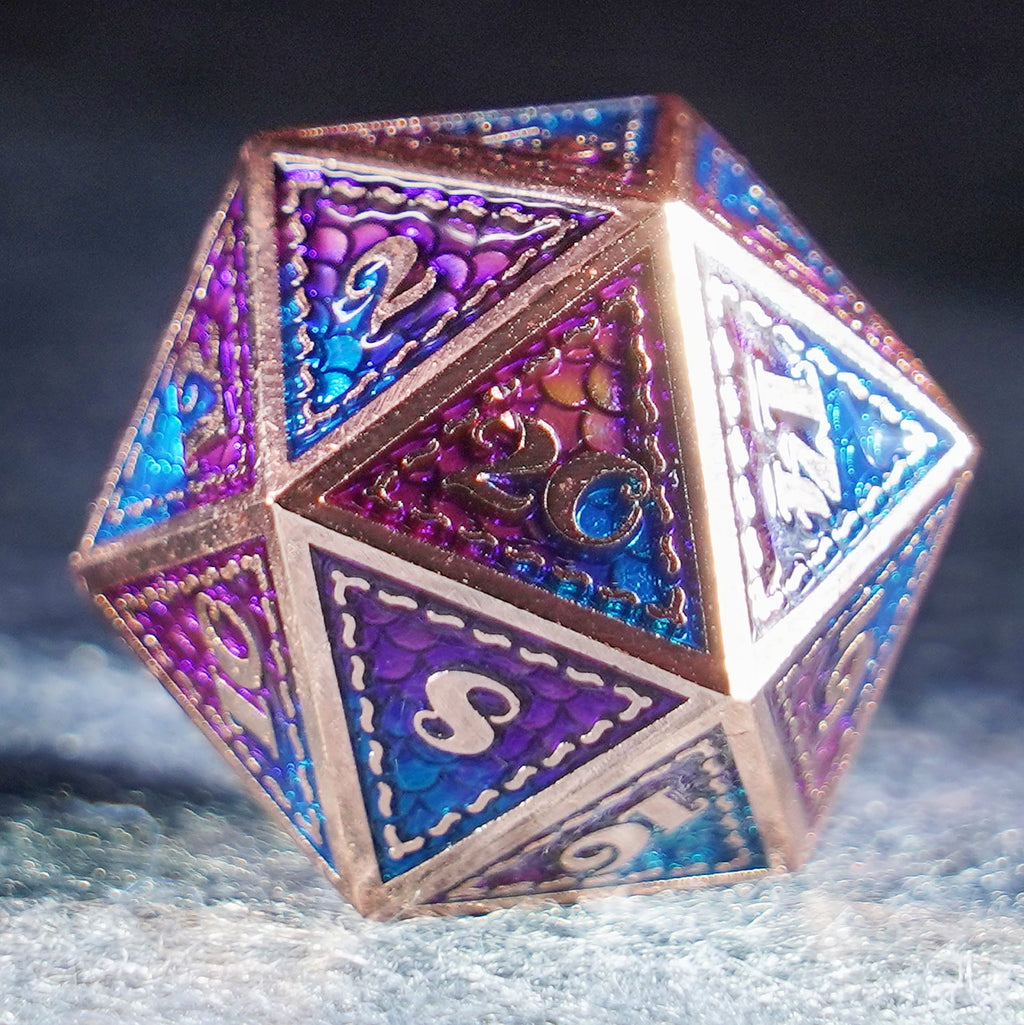 Dragon Scale Solid Colored Copper Dice Set