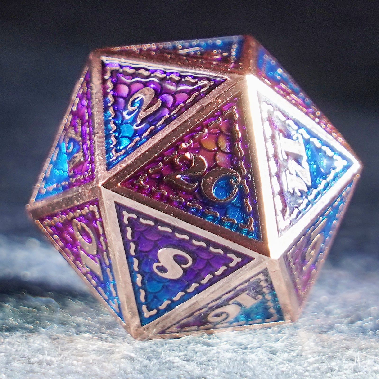 Dragon Scale Solid Colored Copper Dice Set