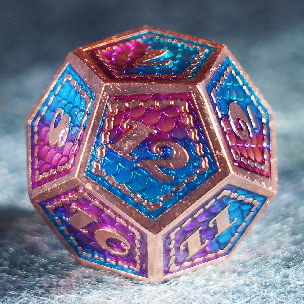Dragon Scale Solid Colored Copper Dice Set