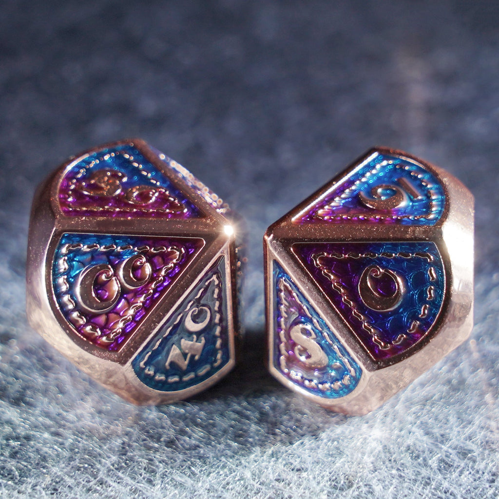 Dragon Scale Solid Colored Copper Dice Set