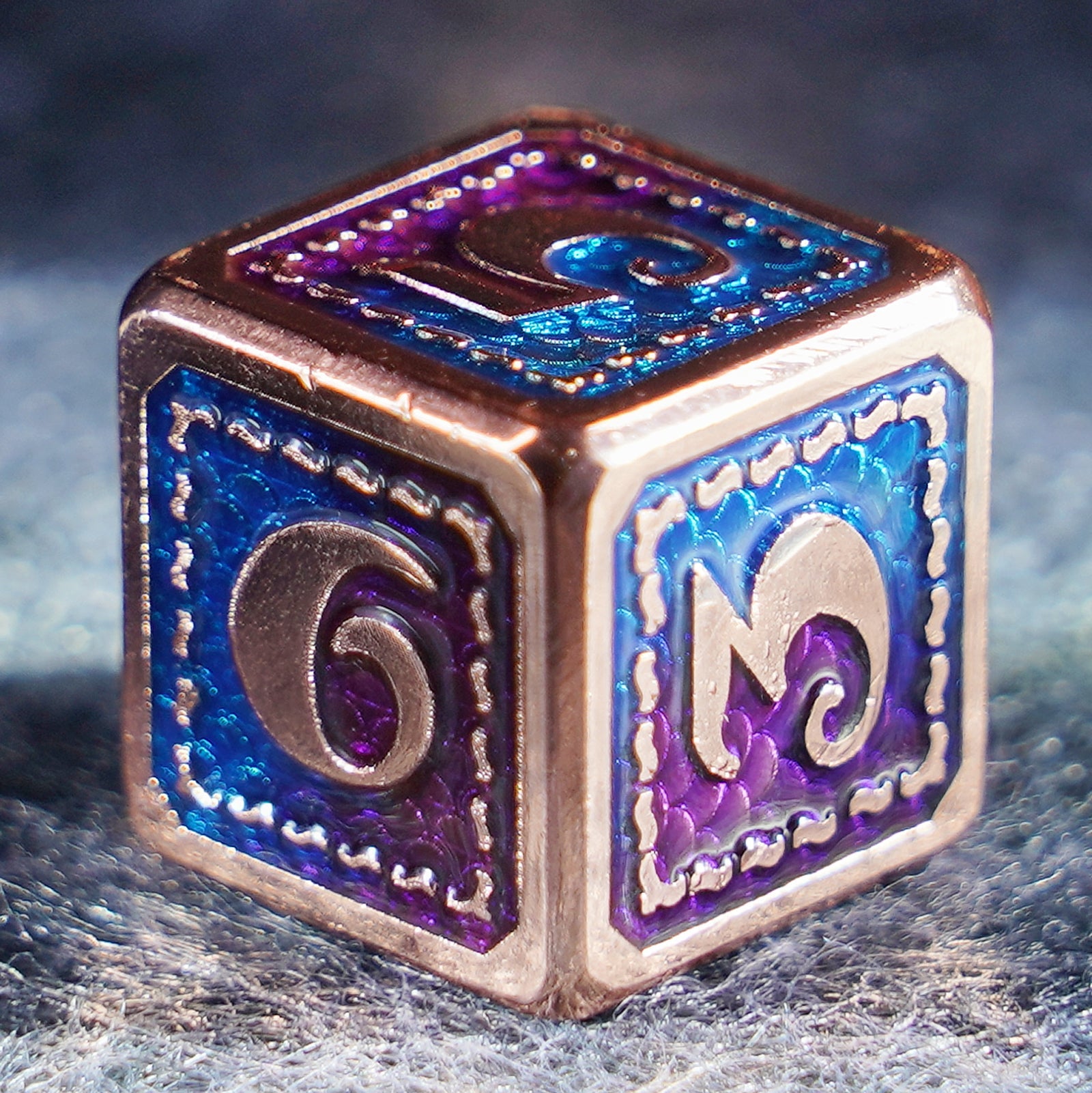 Dragon Scale Solid Colored Copper Dice Set