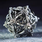Floral Wings Hollowed Silver Metal Dice Set
