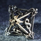 Floral Wings Hollowed Silver Metal Dice Set