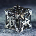 Floral Wings Hollowed Silver Metal Dice Set