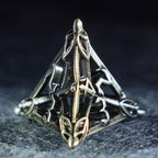 Floral Wings Hollowed Silver Metal Dice Set