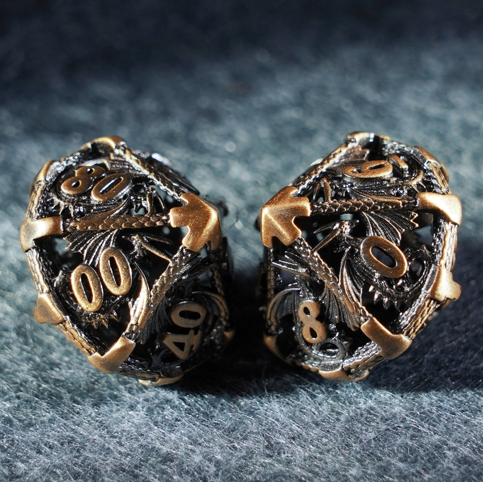 Golden Holy Dragon Metal Dice Set