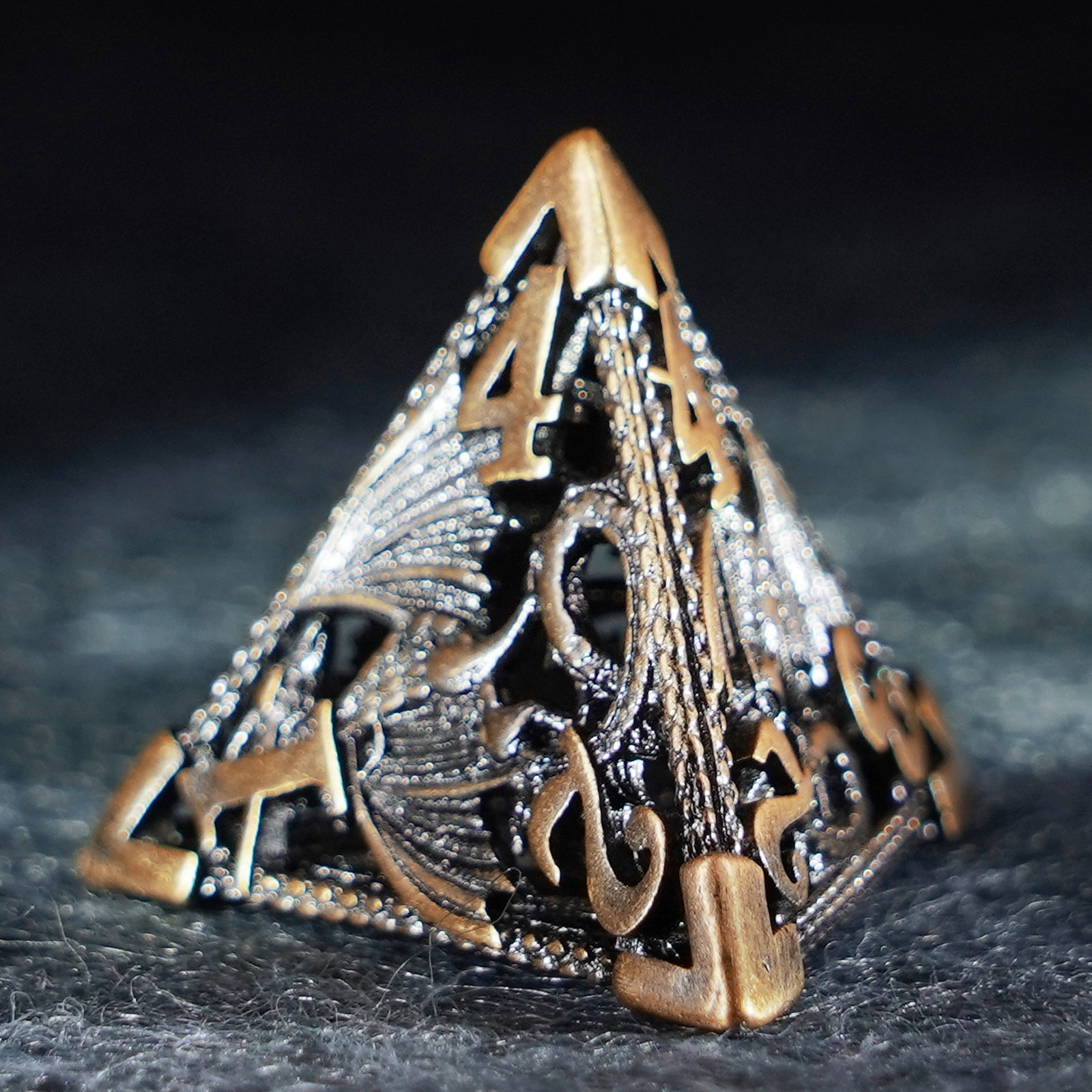 Golden Holy Dragon Metal Dice Set