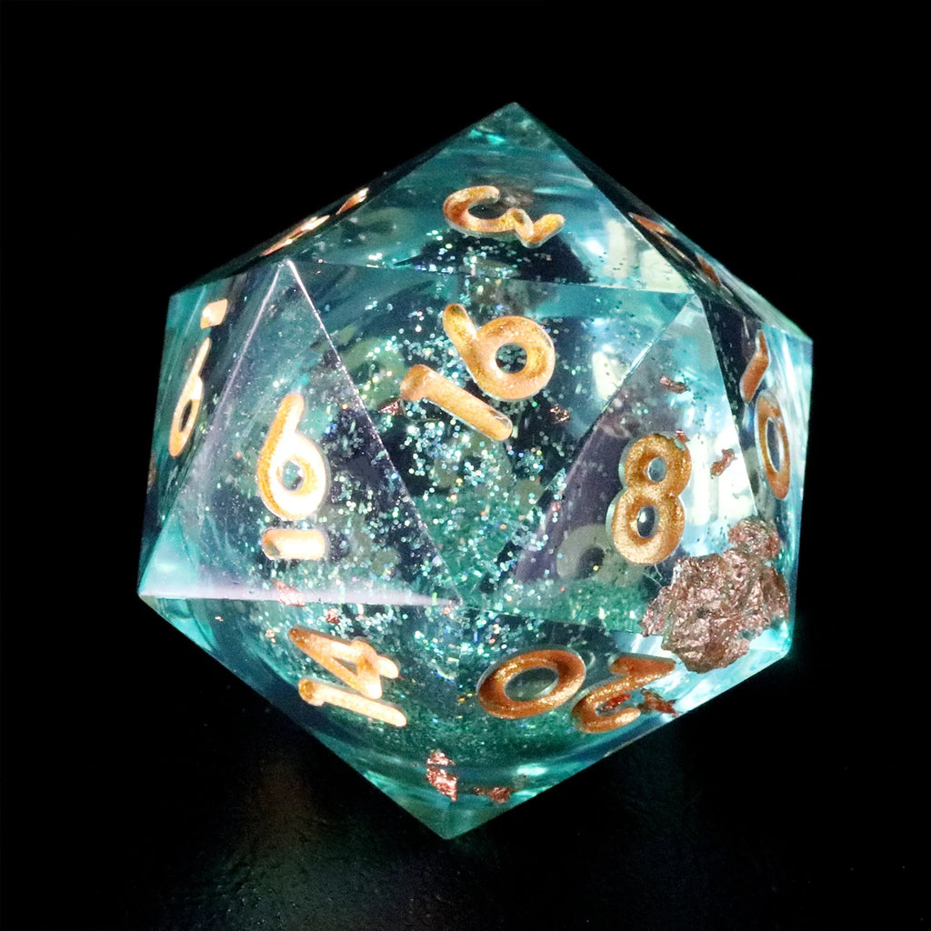 Golden Sands Green Years Resin Dice Set