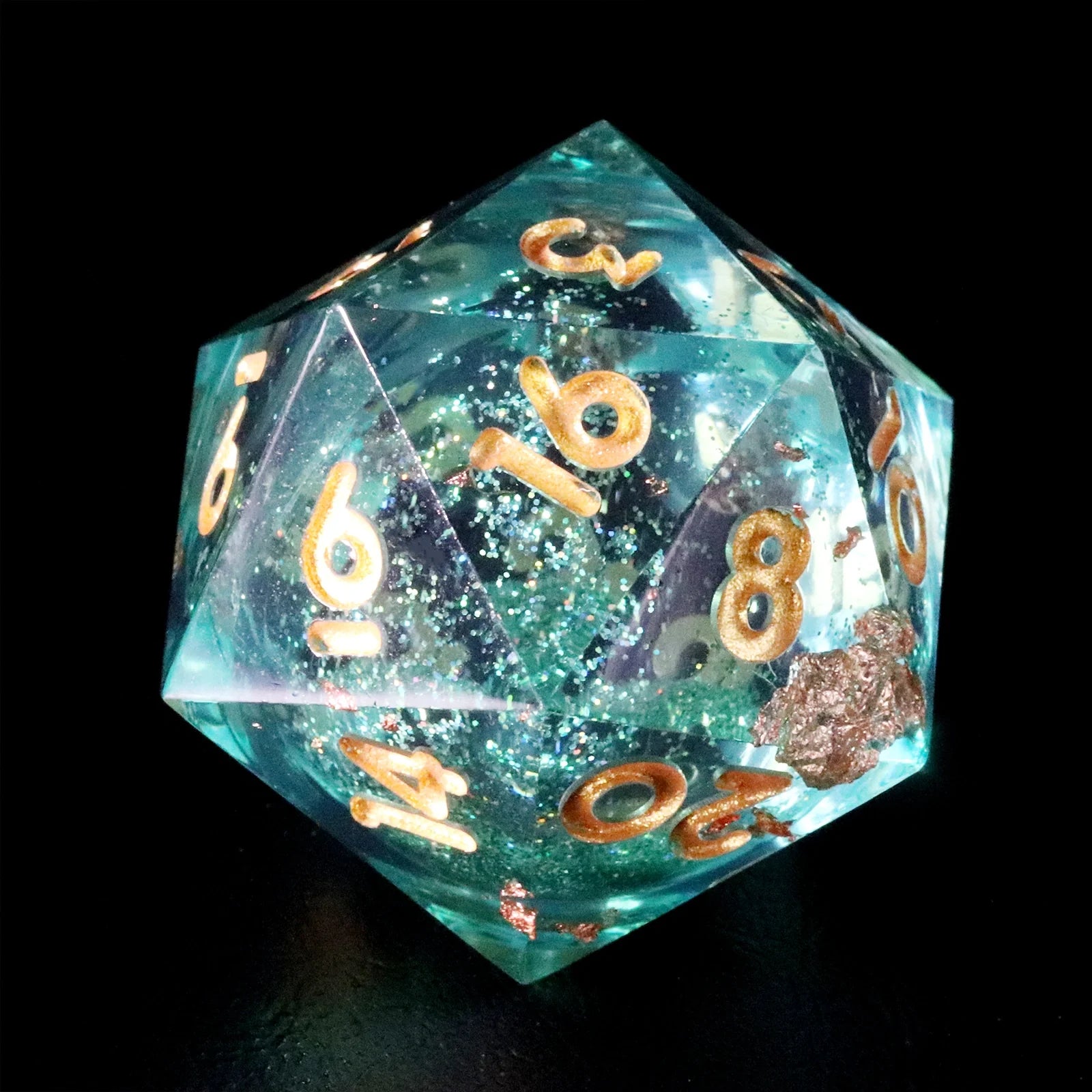 Golden Sands Green Years Resin Dice Set