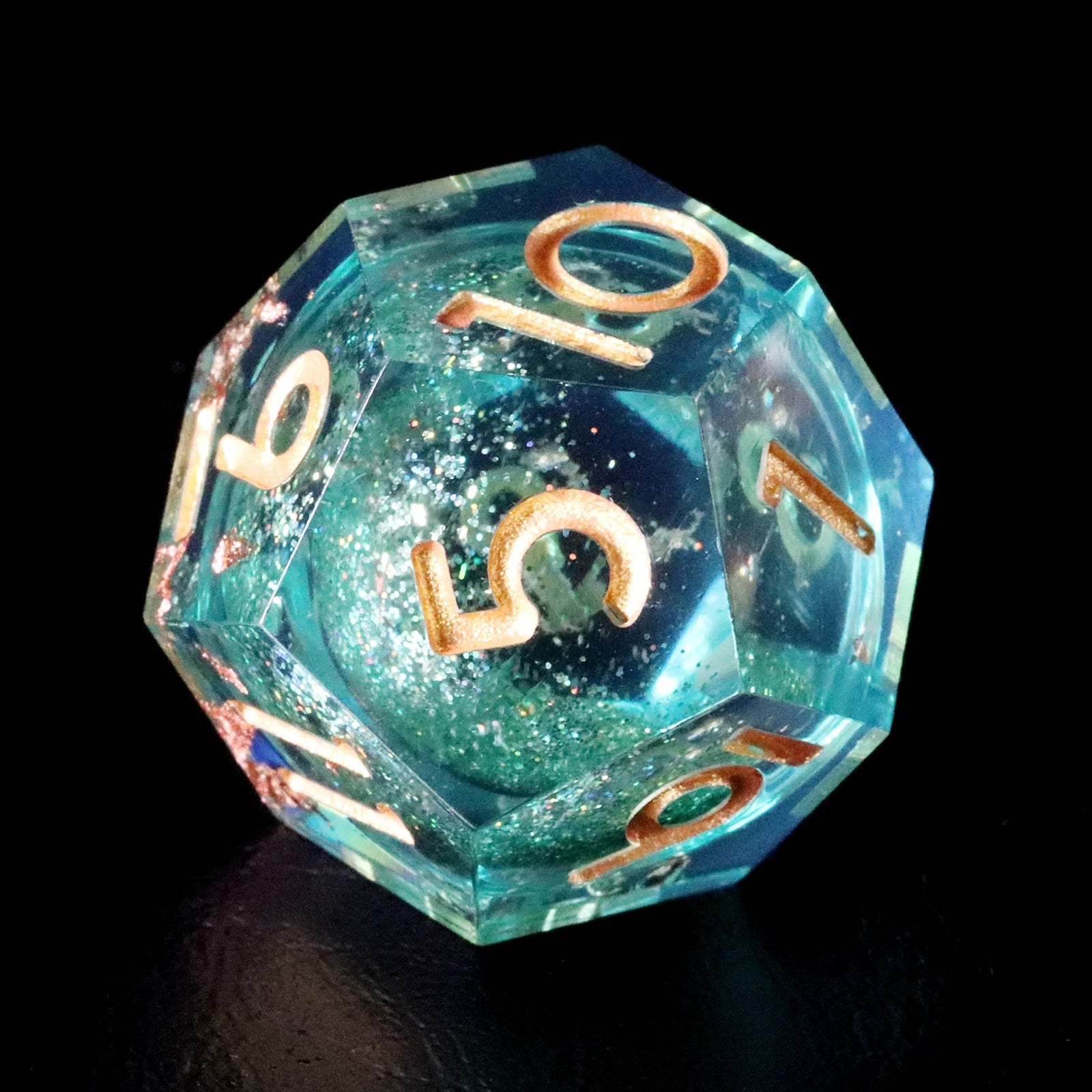 Golden Sands Green Years Resin Dice Set