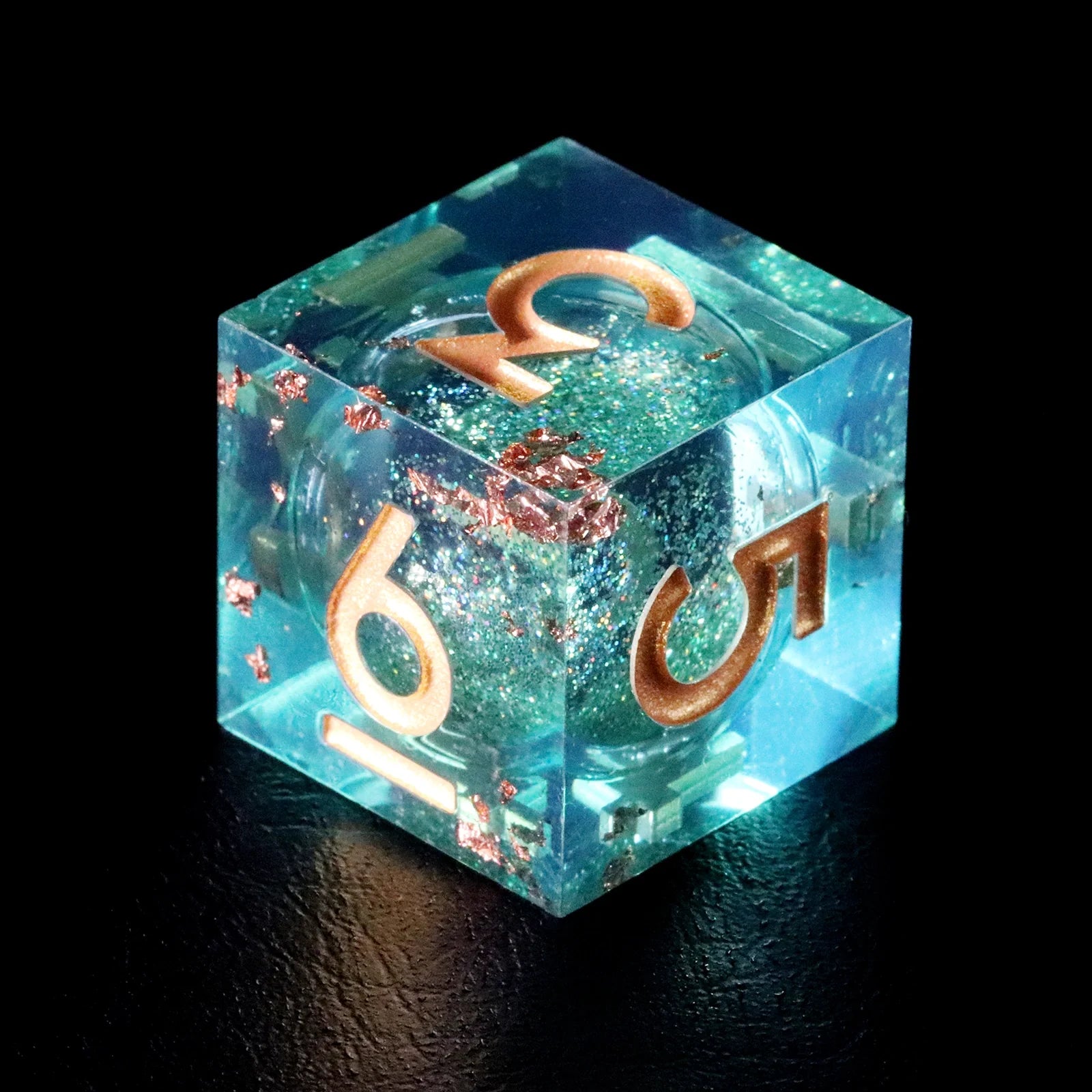 Golden Sands Green Years Resin Dice Set