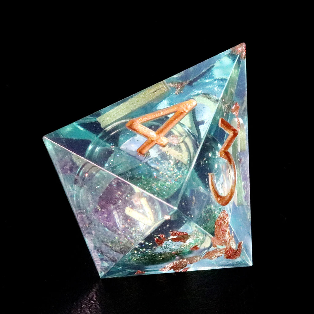 Golden Sands Green Years Resin Dice Set