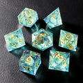 Golden Sands Green Years Resin Dice Set