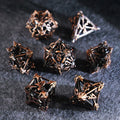 Floral Wings Hollowed Gold Metal Dice Set