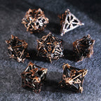 Floral Wings Hollowed Gold Metal Dice Set