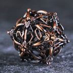 Floral Wings Hollowed Gold Metal Dice Set