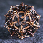Floral Wings Hollowed Gold Metal Dice Set