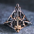 Floral Wings Hollowed Gold Metal Dice Set