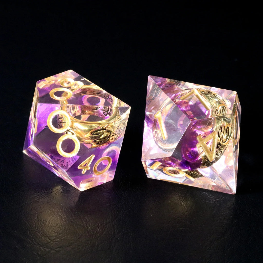 Lord of the Rings Amethyst Veil Resin Dice Set