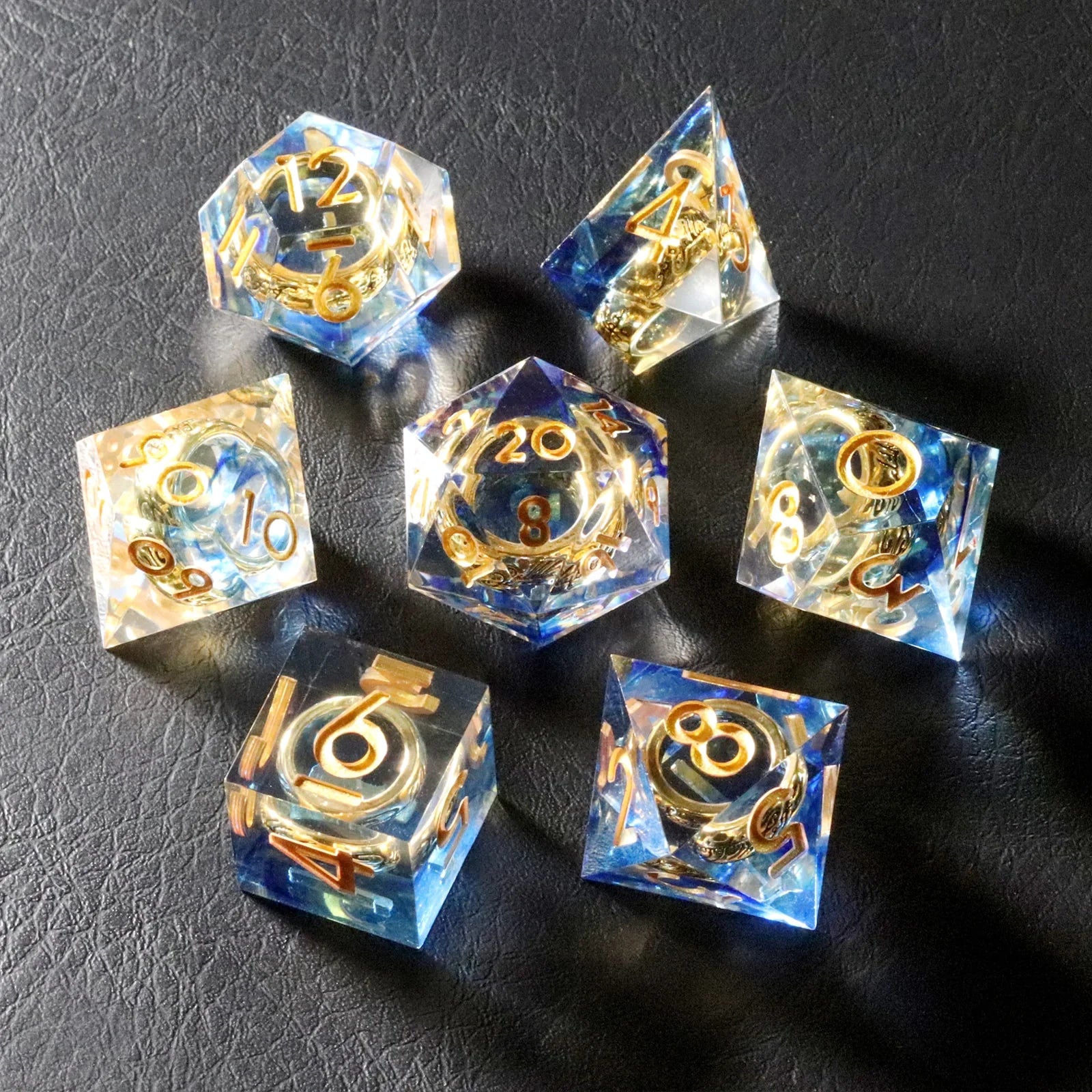 Lord of the Rings Blue-Gold Age Resin Dice Set