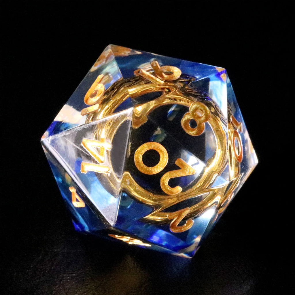 Lord of the Rings Blue-Gold Age Resin Dice Set