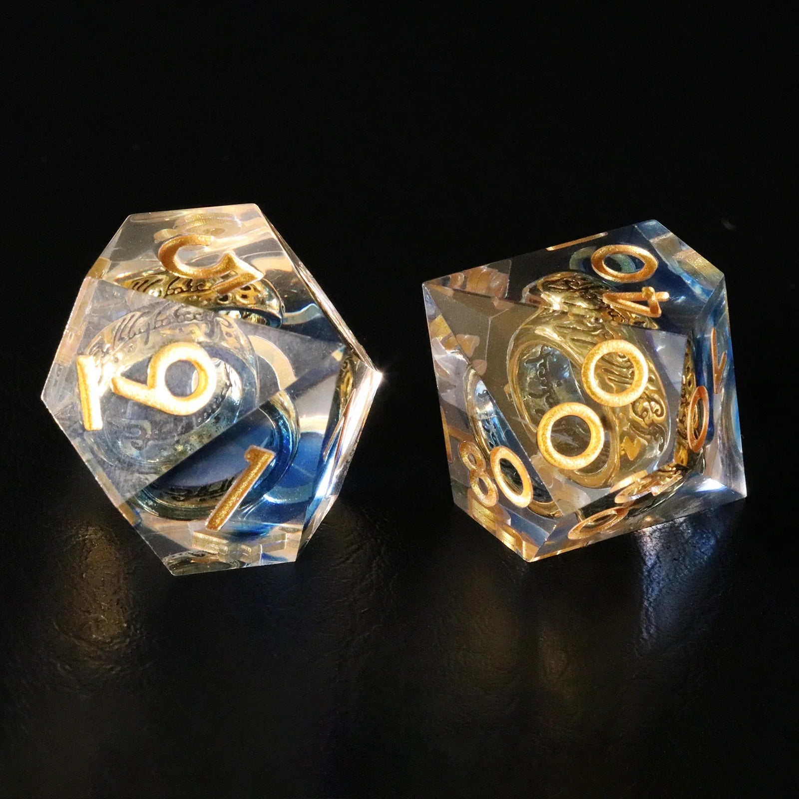 Lord of the Rings Blue-Gold Age Resin Dice Set