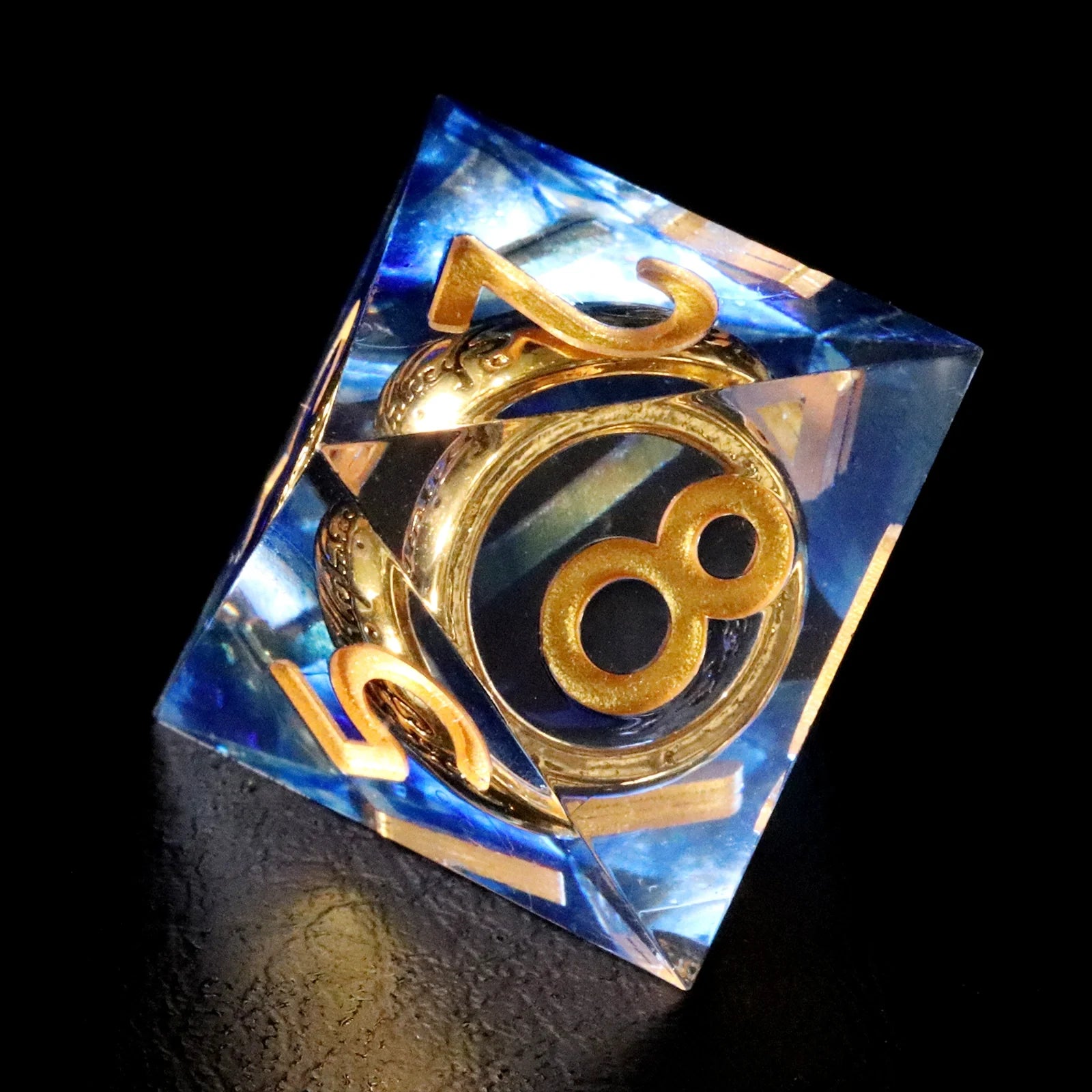 Lord of the Rings Blue-Gold Age Resin Dice Set
