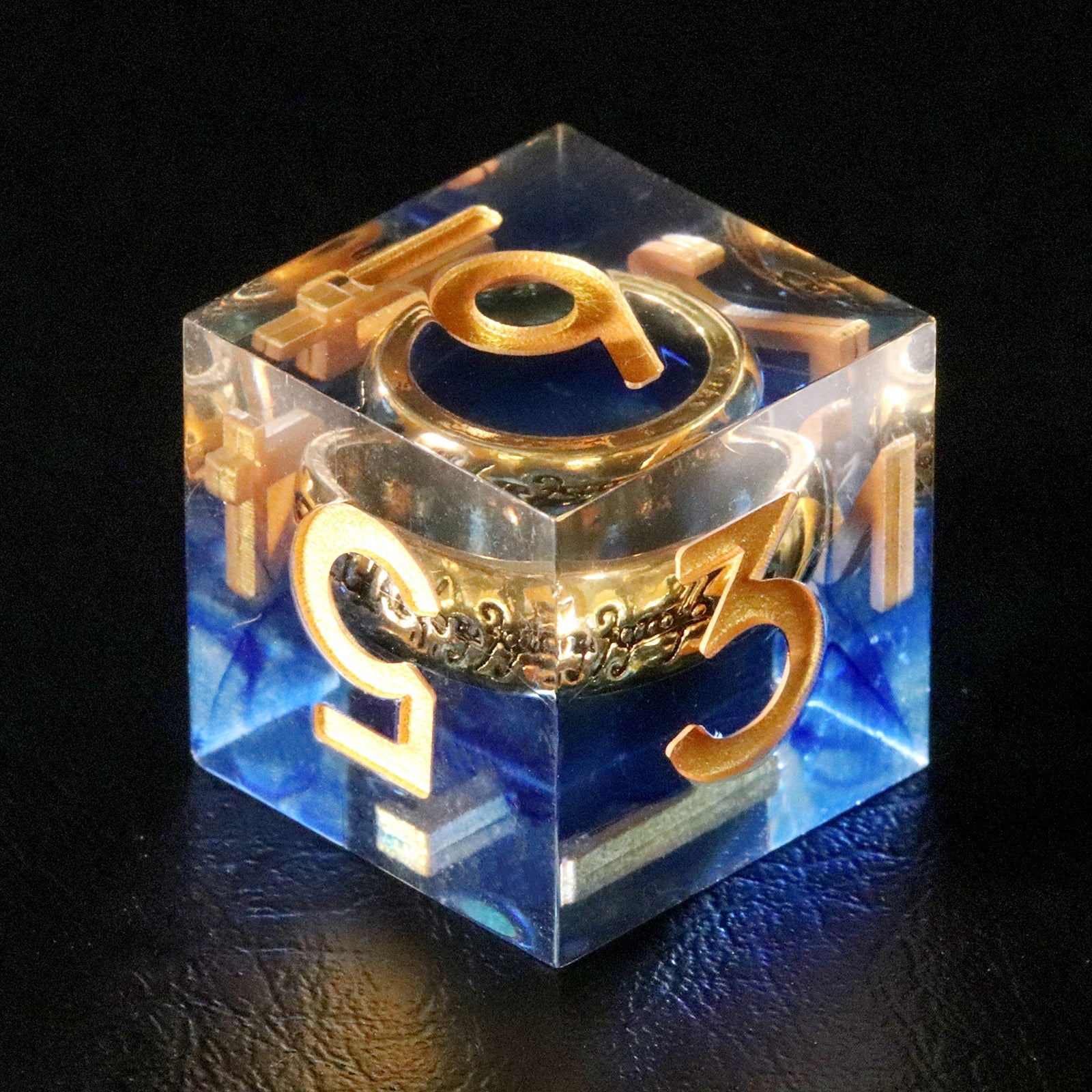 Lord of the Rings Blue-Gold Age Resin Dice Set