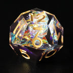 Purple Rose Candy Wrapper Holographic Resin Dice Set