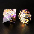Purple Rose Candy Wrapper Holographic Resin Dice Set