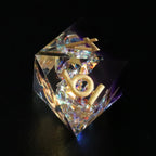 Purple Rose Candy Wrapper Holographic Resin Dice Set