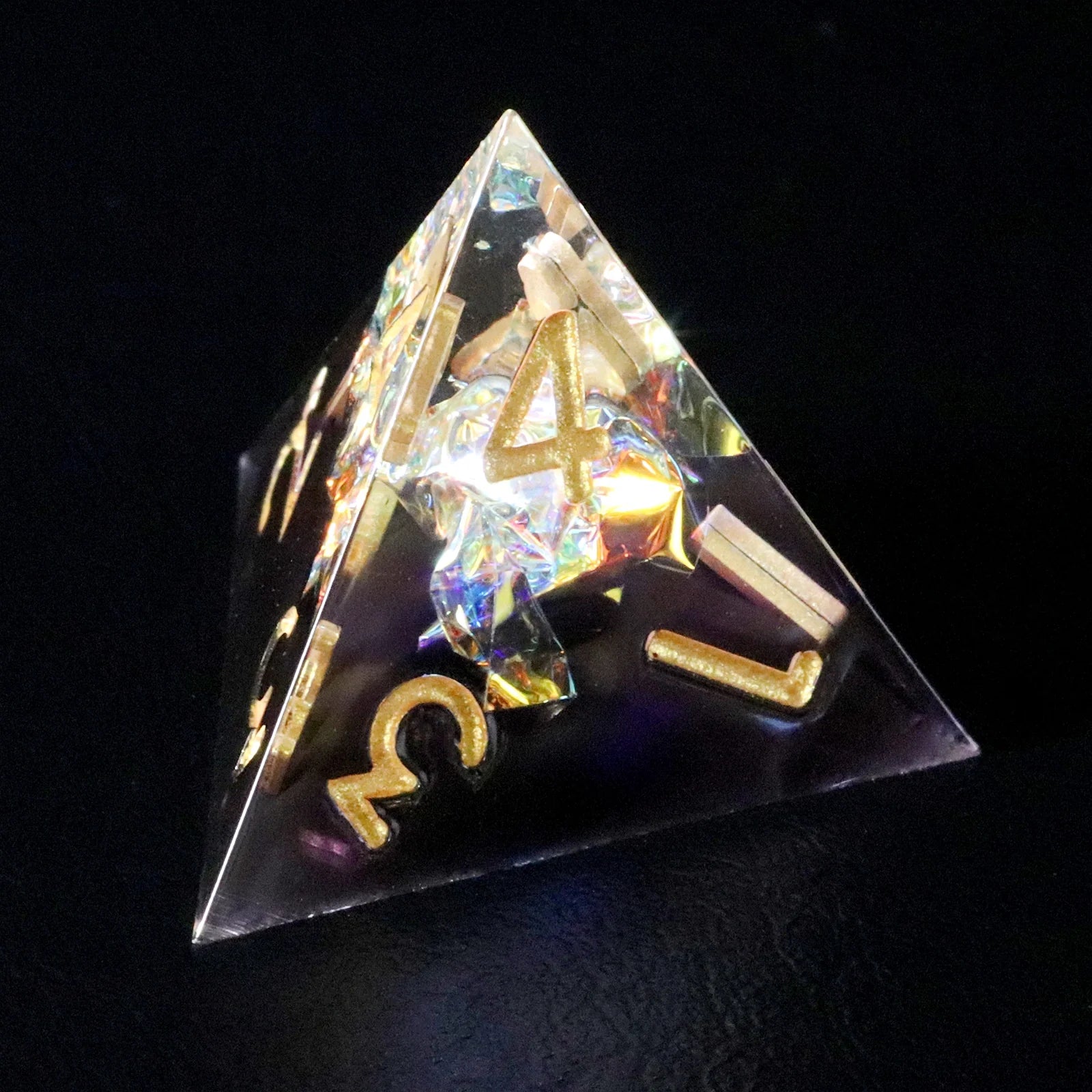 Purple Rose Candy Wrapper Holographic Resin Dice Set