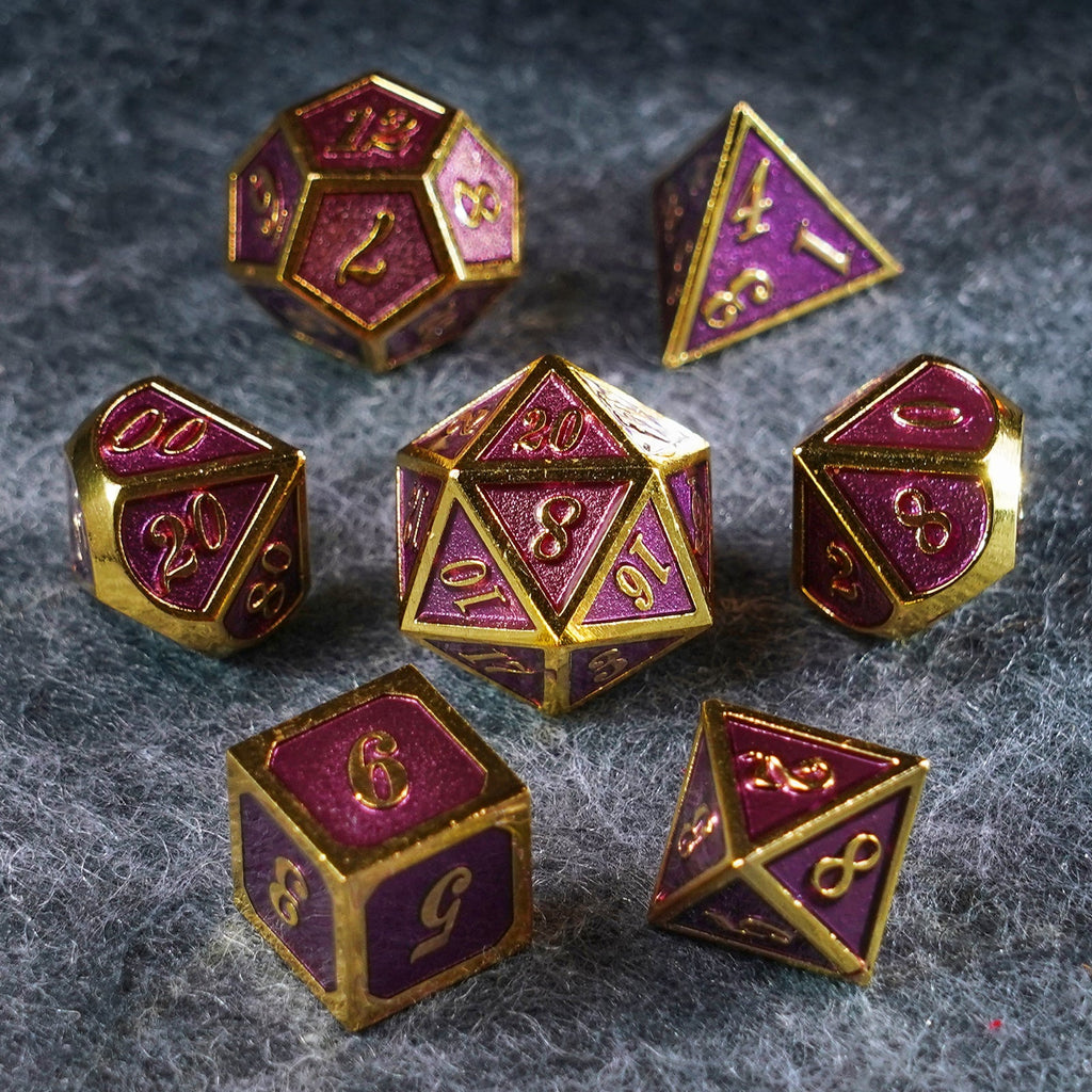 Red Queen Solid Metal Dice Set