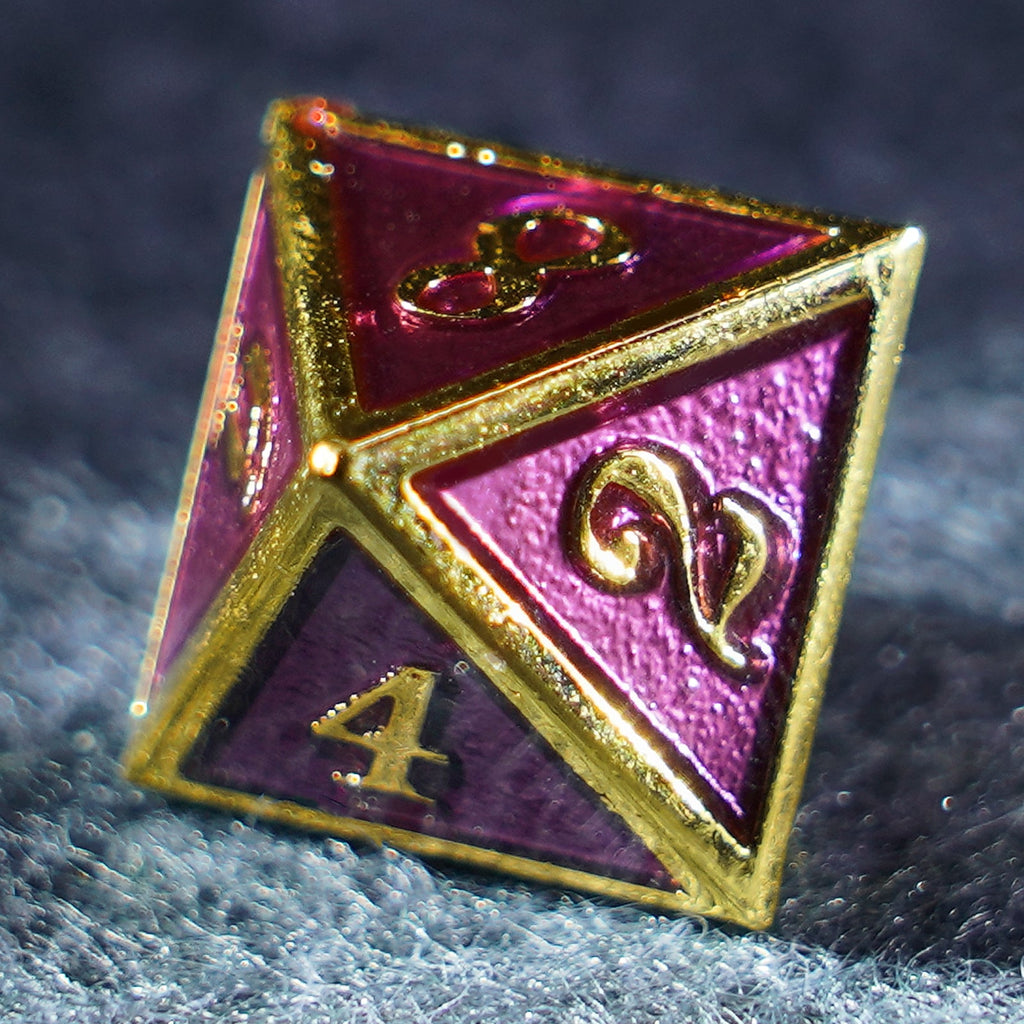 Red Queen Solid Metal Dice Set
