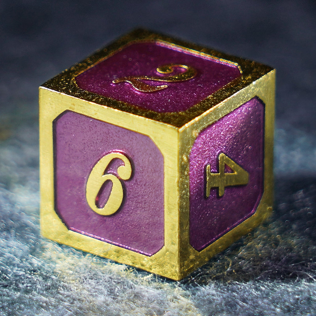 Red Queen Solid Metal Dice Set