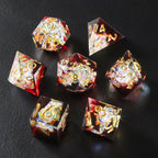 Red Wine Candy Wrapper Holographic Resin Dice Set
