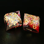 Red Wine Candy Wrapper Holographic Resin Dice Set