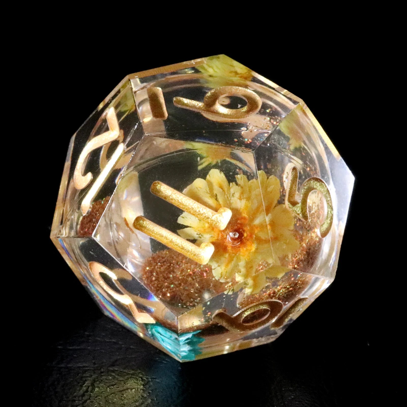 Sands of Time Floral World Resin Dice Set