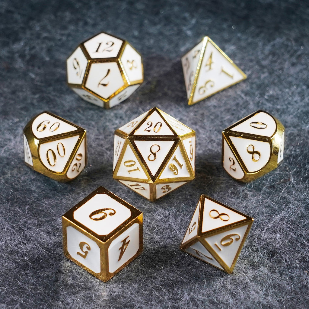 White Queen Solid Metal Dice Set
